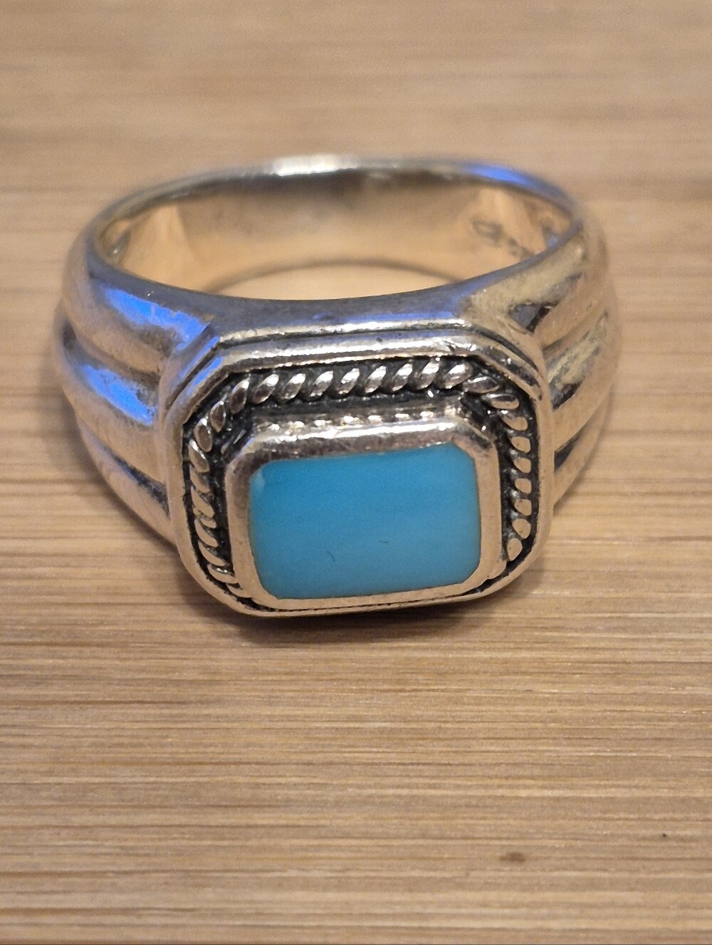 Sterling Men's Turquoise Signet Ring